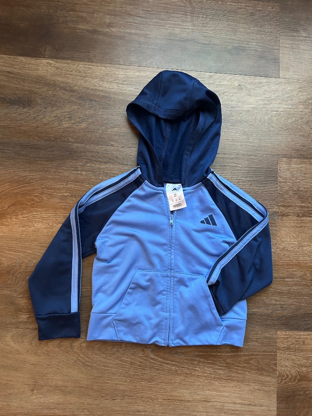Adidas Blue Full Zip Hooded Jacket Toddler 2T